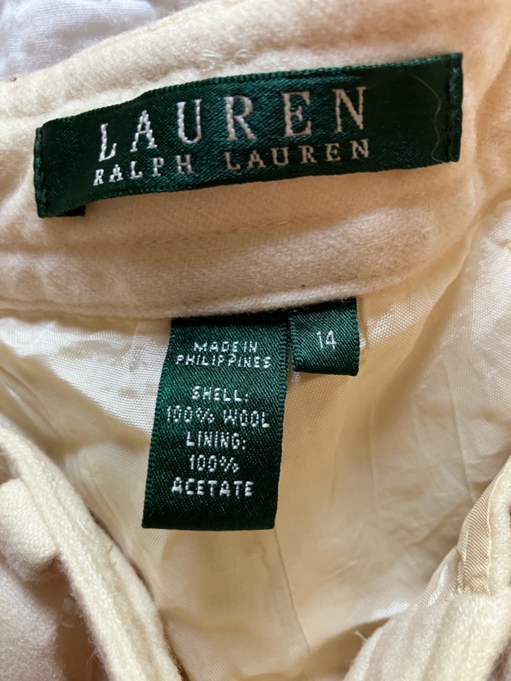 Vintage Ralph Lauren Cream Wool pants with Green Label - Picture 2 of 5
